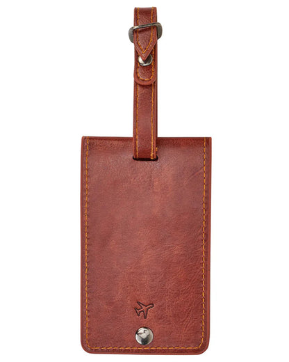Faux Leather Luggage tag Tan