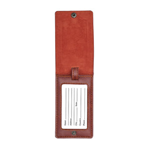 Faux Leather Luggage tag Tan