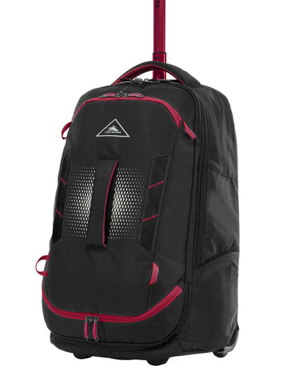 High Sierra Composite V4 wheeled duffle with backpack straps 56cm Black / Red