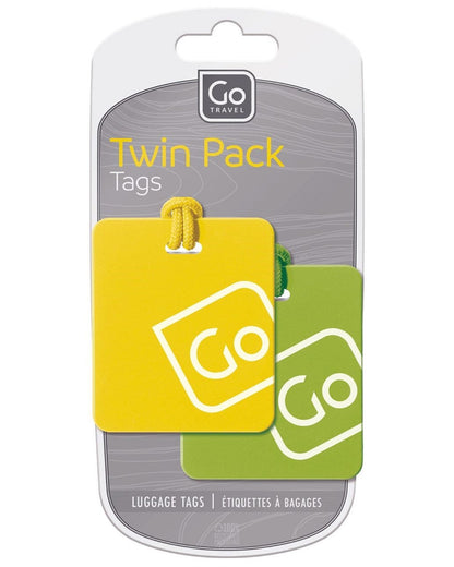 Go Travel 152 Luggage Tags twin pack Green / Yellow