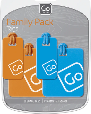 Go Travel 155 Luggage Tags Family pack of 4 Blue / Orange