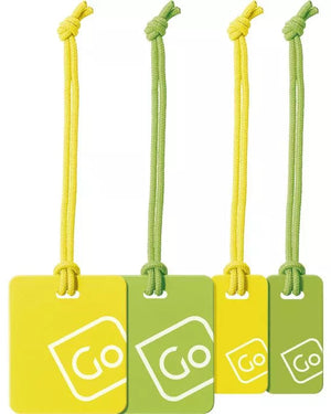 Go Travel 155 Luggage Tags Family pack of 4 Yellow / Green