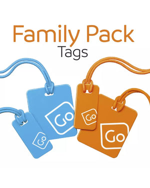 Go Travel Luggage Tags Family pack of 4  155 Blue / Orange