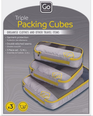 Go Travel 286 Packing cubes Triple Pack Yellow/Grey