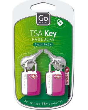 Go Travel TSA Mini padlocks with key Twin pack 339 Assorted colours