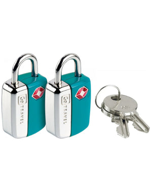 Go Travel 339 TSA Mini padlocks with key Twin pack Assorted colours