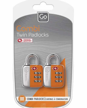 GO Travel 344 TSA Combi Padlocks Twin Pkt Orange