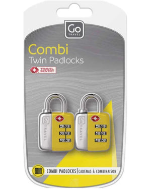 GO Travel 344 TSA Combi Padlocks Twin Pkt Yellow