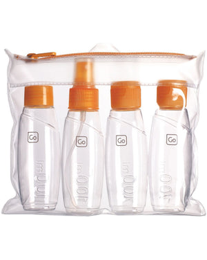 Go Travel 658 Cabin travel bottles 100ml 4 pkt Orange