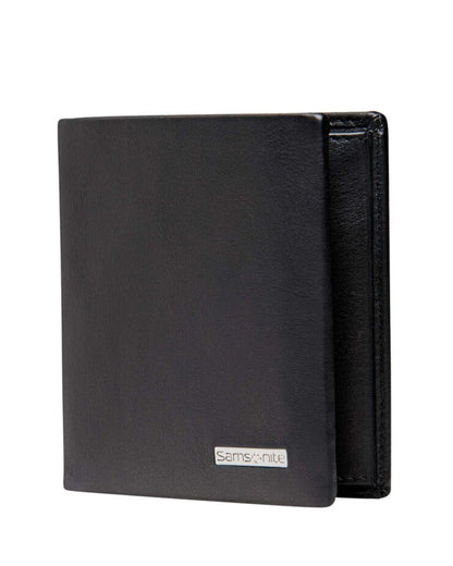 Samsonite DLX Leather wallet Slimline with coin Black