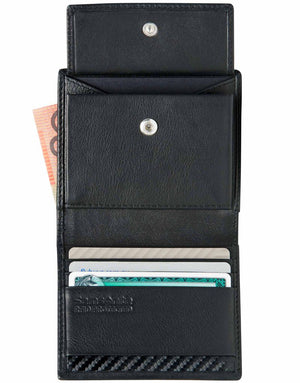 Samsonite DLX Leather wallet Slimline with coin Black