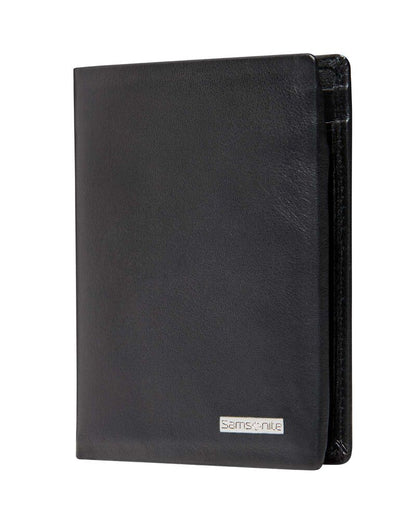 Samsonite DLX Leather Wallet with ID 4CC Black