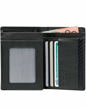 Samsonite DLX Leather Wallet with ID 4CC Black