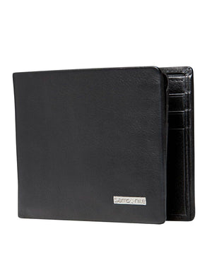 Samsonite DLX Leather wallet with ID, 9CC Black