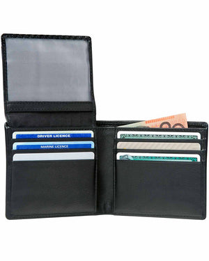 Samsonite DLX Leather wallet with ID, 9CC Black