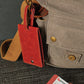 Faux Leather Luggage tag Tan
