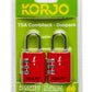 Korjo TSA Combilock Duopack TSACLD Red