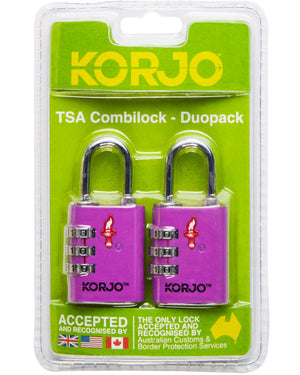 Korjo TSA Combilock Duopack TSACLD Purple