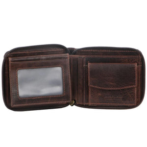 Pierre Cardin Leather wallet zip around PC10344 CHOCOLATE