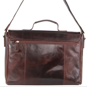 Pierre Cardin Leather Messenger briefcase 2801 Chocolate