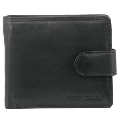 Pierre Cardin Leather wallet with inside zip 2813 Black