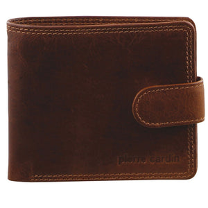Pierre Cardin Leather wallet with inside zip 2813 Cognac