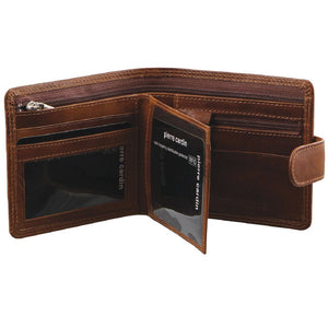 Pierre Cardin Leather wallet with inside zip 2813 Cognac