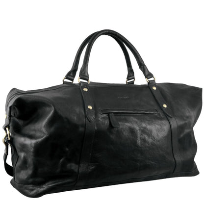 Pierre Cardin Leather overnight duffle 2824 BLACK