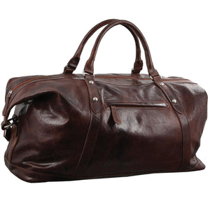 Pierre Cardin Leather overnight duffle 2824 Chocolate
