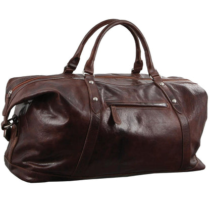 Pierre Cardin Leather overnight duffle 2824 Chocolate