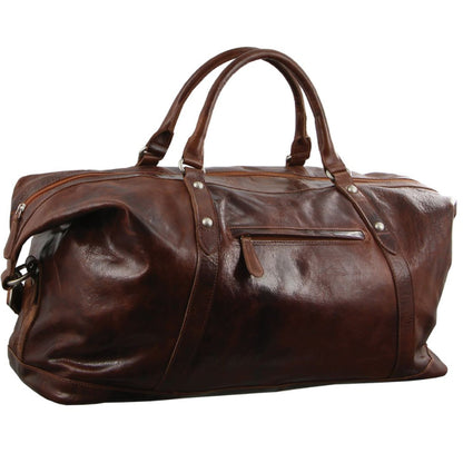 Pierre Cardin Leather overnight duffle 2824 DARK COGNAC