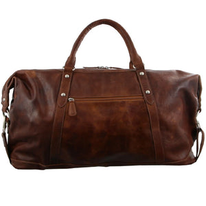 Pierre Cardin Leather overnight duffle 2824 DARK COGNAC