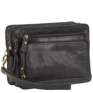 Pierre Cardin Leather wrist bag Black