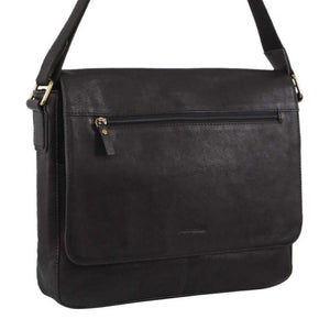 Pierre Cardin Leather messenger bag 3136 Black