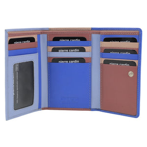 Pierre Cardin Ladies Leather Multi colour Tri-fold wallet 3261 Lilac Multi
