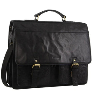 Pierre Cardin Leather Business Briefcase 3523 Black