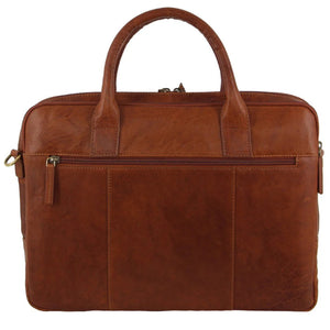 Pierre Cardin Leather Briefcase two compartment 3594 TAN