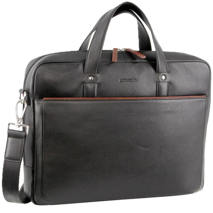 Pierre Cardin Leather briefcase Slimline 3600 Black