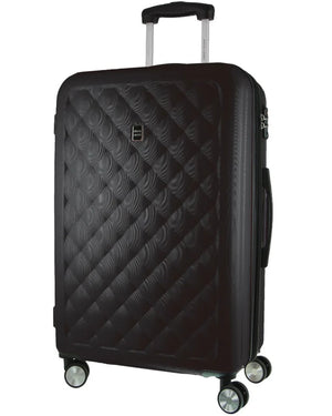 Pierre Cardin 4W Hardside Spinner suitcase 80cm Quilted Black