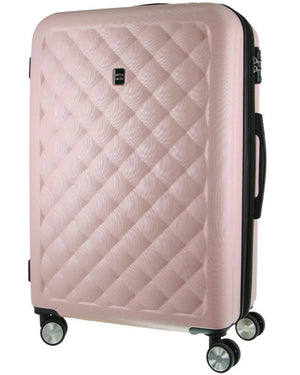 Pierre Cardin 4W Hardside Spinner suitcase 80cm Quilted Rose