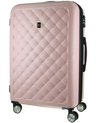 Pierre Cardin 4W Hardside Spinner suitcase 80cm Quilted Rose