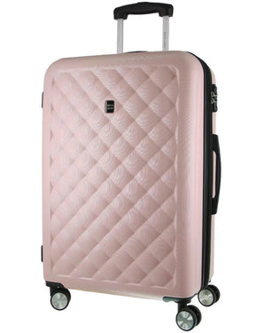 Pierre Cardin 4W Hardside Spinner suitcase 80cm Quilted Rose