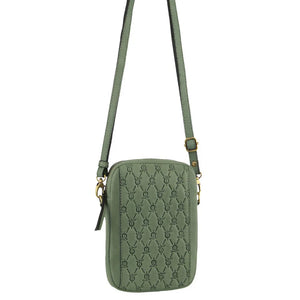 Pierre Cardin Leather Textured Design Phone Bag 3791 Sage