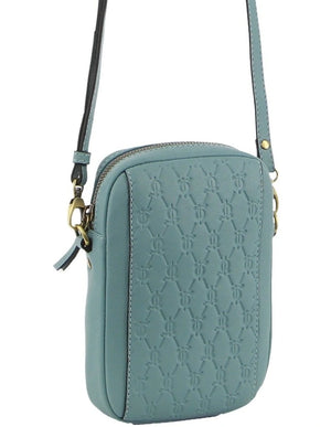 Pierre Cardin Leather Textured Design Phone Bag 3791 Blue