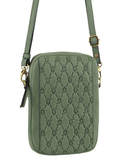 Pierre Cardin Leather Textured Design Phone Bag 3791 Sage