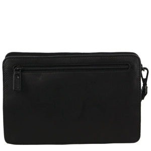 Pierre Cardin Leather Wrist bag organiser Black