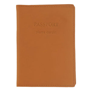 Pierre Cardin Passport Cover in leather Apricot
