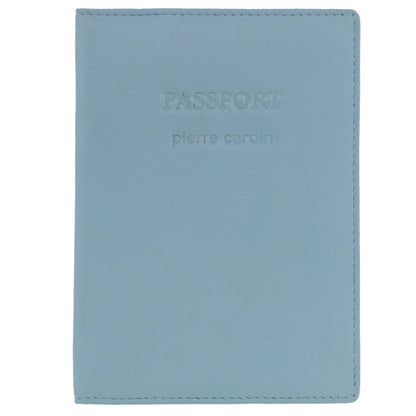 Pierre Cardin Passport Cover in leather Aqua