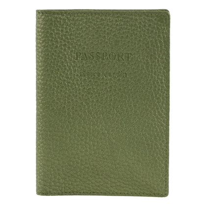 Pierre Cardin Passport Cover in leather Basil