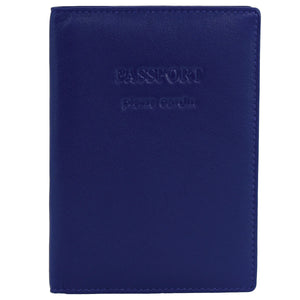 Pierre Cardin Passport Cover in leather Blue